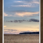 Crescent Moon Over Montana Wheat Field