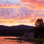 Sunset over "Spanish Peaks" Men's Clinic